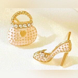 White Shoe&Purse Earrings